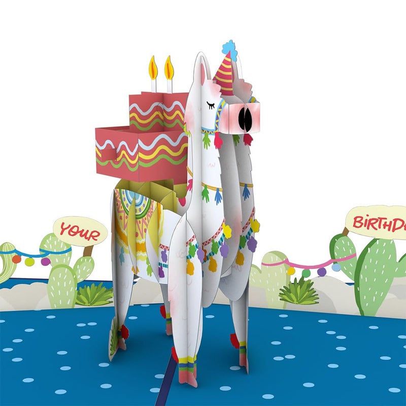 Lovepop Birthday Pop-Up Card for Her, Him, Men, Women - 3D Animal Greeting Cards - Sound The A-Llama - 5" x 7" - Blank Notecard & Envelope Included - Image 2